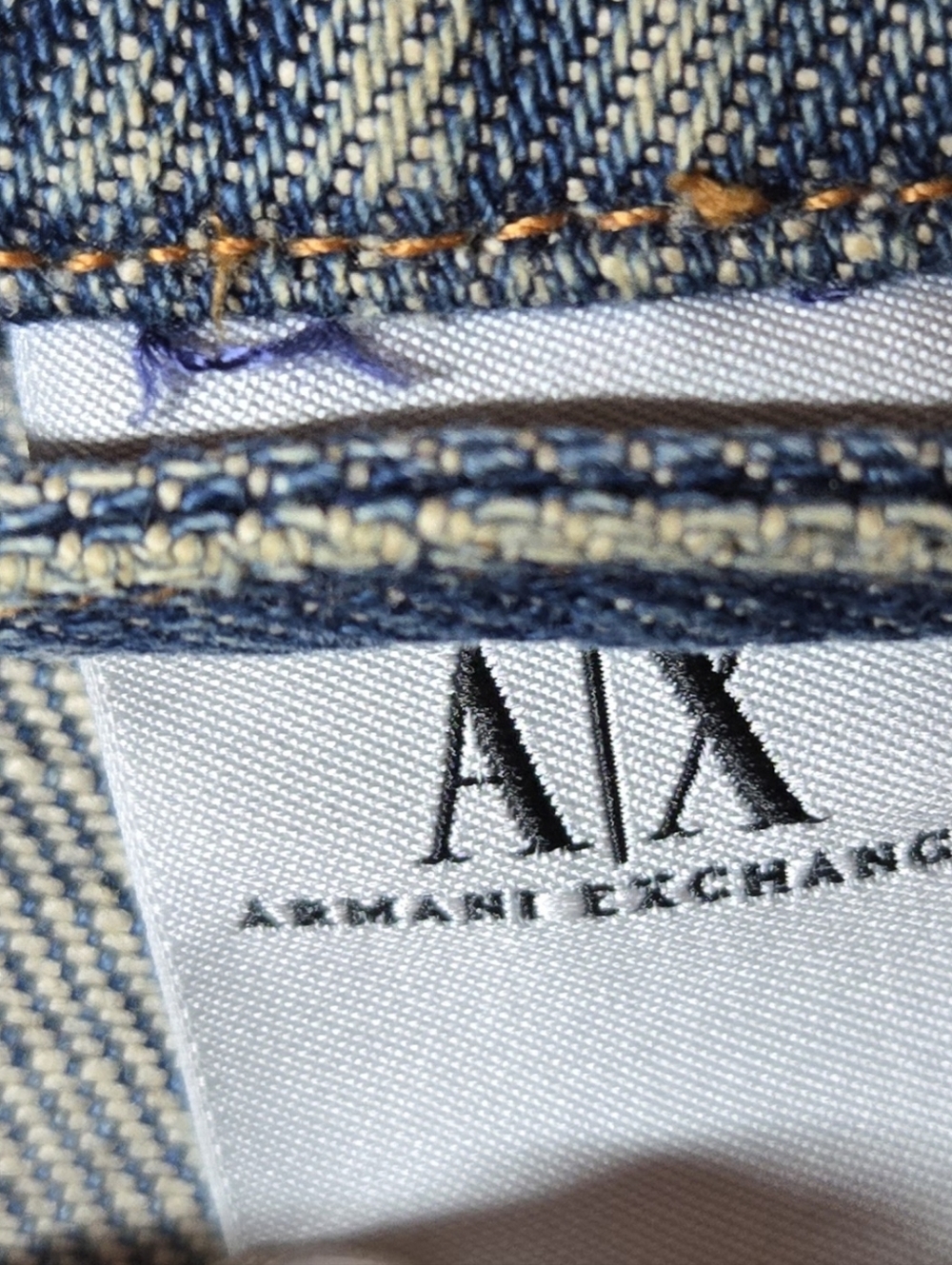 Vintage Armani Exchange Distressed Denim Jacket In A Fitted Size Medium - Picture 2 of 9